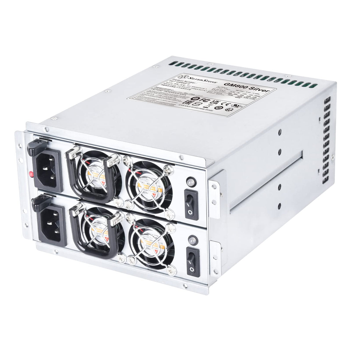 Silverstone SST-GM800S Cybenetics Silver - Fuente de alimentación pequeña redundante (800 W), Color Plateado