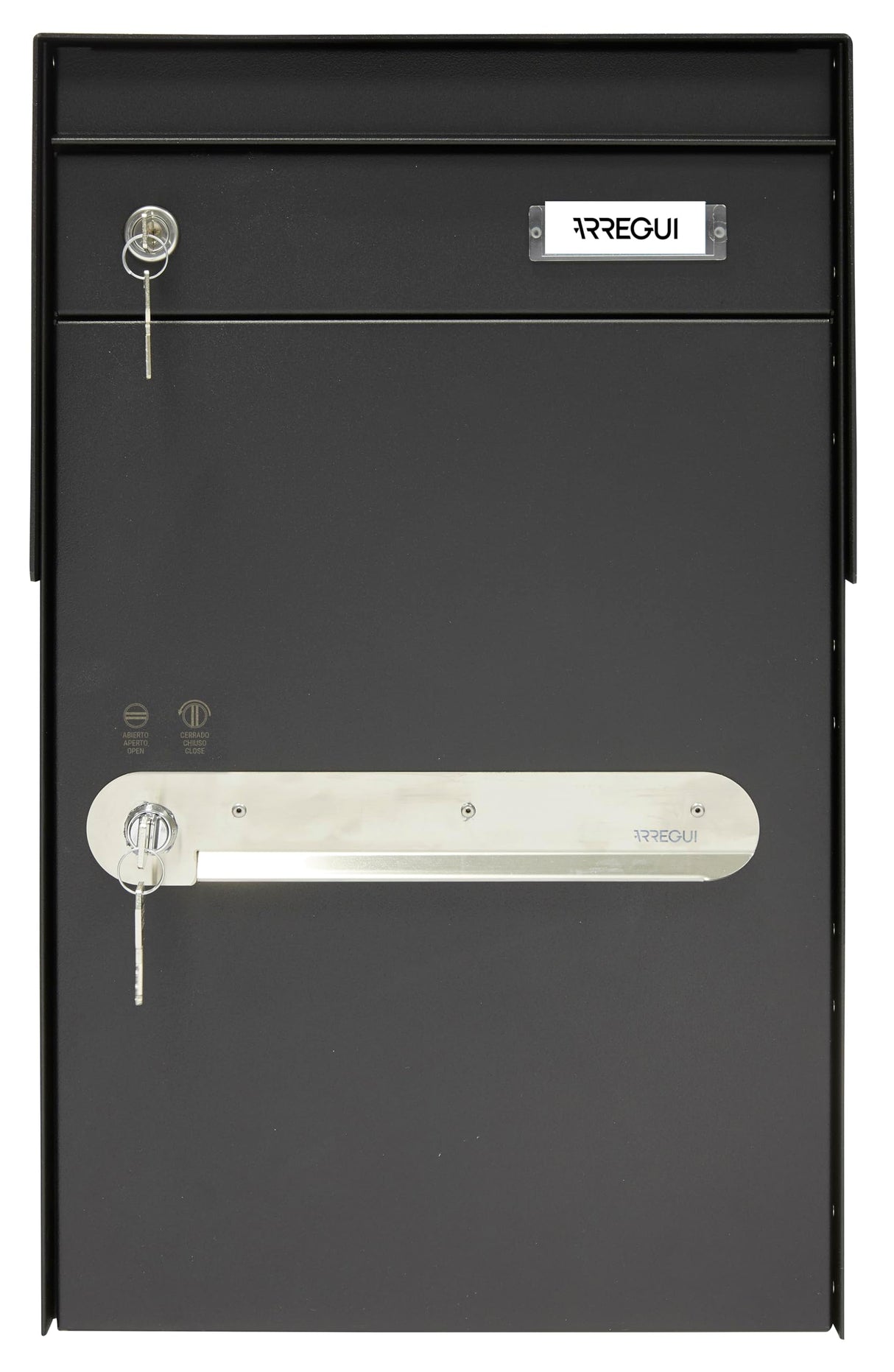 Arregui Bigpack Mail EP2014 Individual de Acero para Correo y para paquetería Grande, buzón para Paquetes, Negro