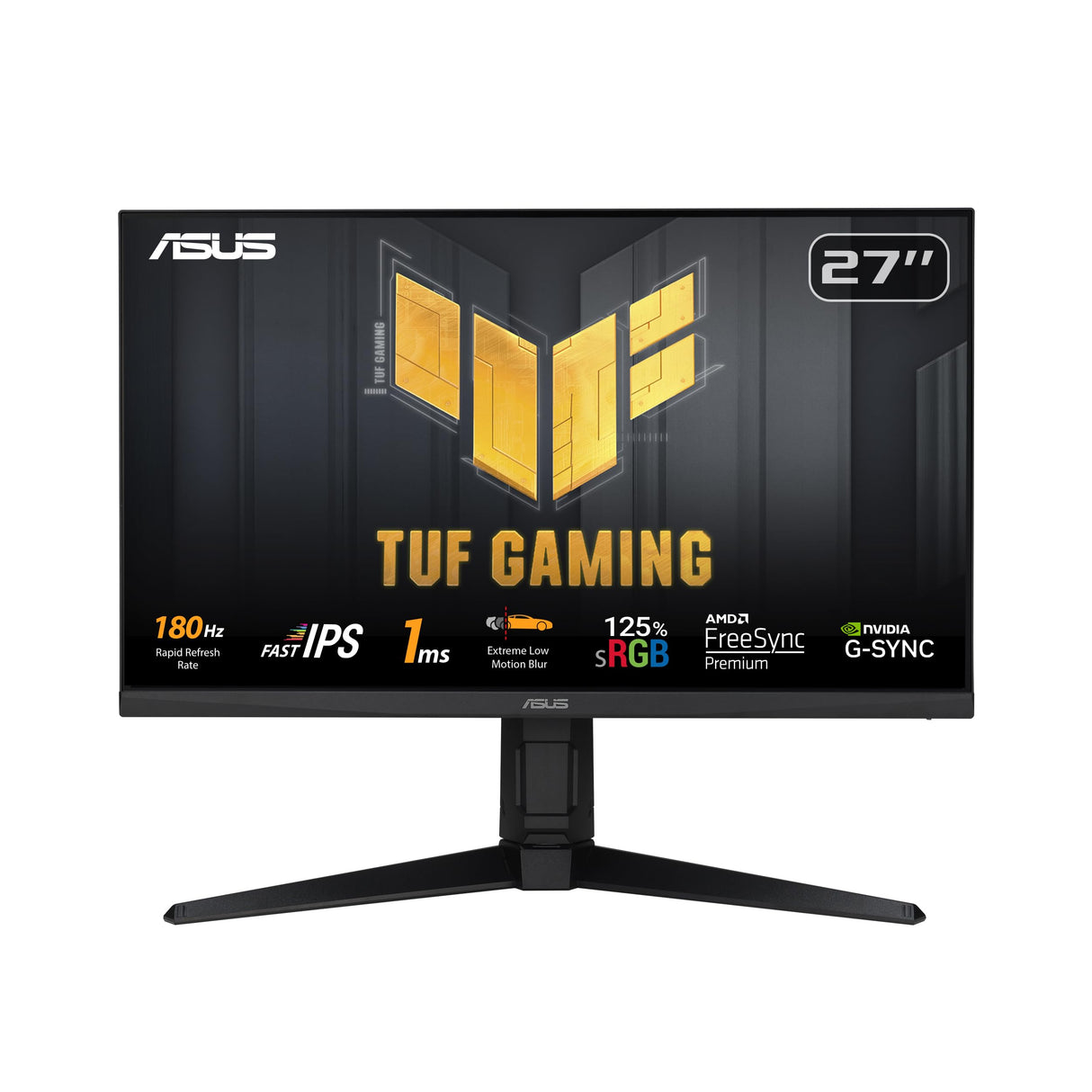 TUF Gaming VG279QL3A - Monitor Gaming de 27 Pulgadas, Full HD (1920x1080), 180 Hz, Fast IPS, ELMB, 1 ms (GTG), FreeSync Premium, G-Sync, Variable Overdrive, 99% sRGB, Altura Regulable