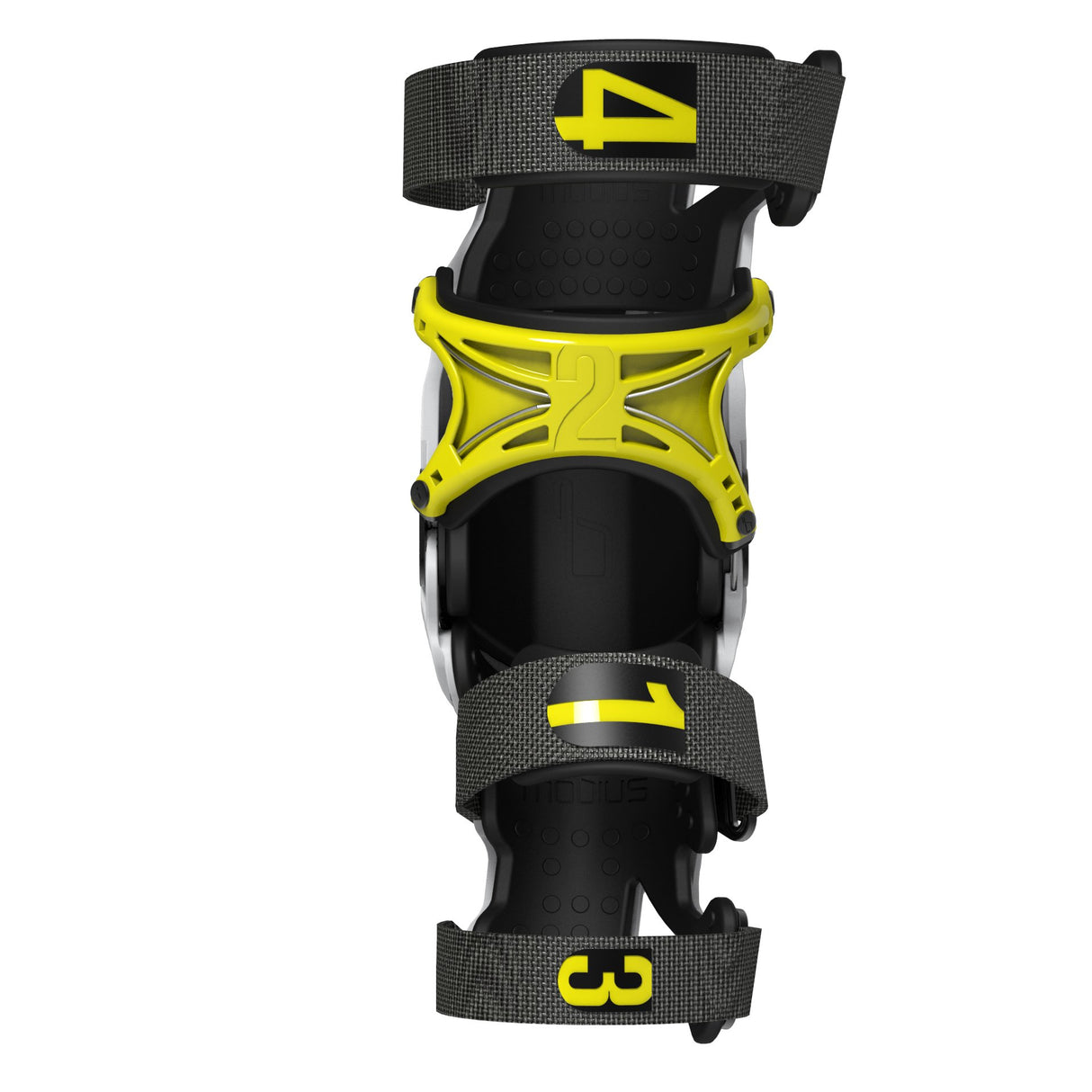 Mobius - Rodillera x8, color blanco/amarillo, talla XL