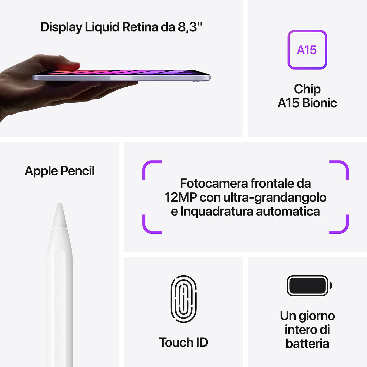 Apple 2021 iPad Mini (de 8,3 Pulgadas con Wi-Fi, 256 GB) - Gris Espacial (6.ª generación)