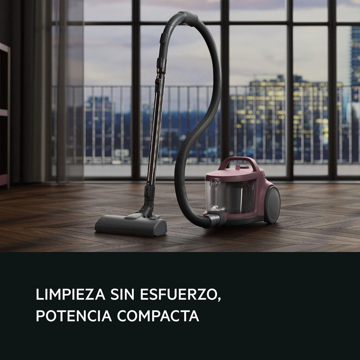 AEG Aspiradora de Trineo Sin Bolsa AL51C1DRF, 1000W, Filtro HEPA, 78dB, Capacidad 2 L, Radio de Acción 9m, Ideal Suelos Duros y Alfombras, Rojo