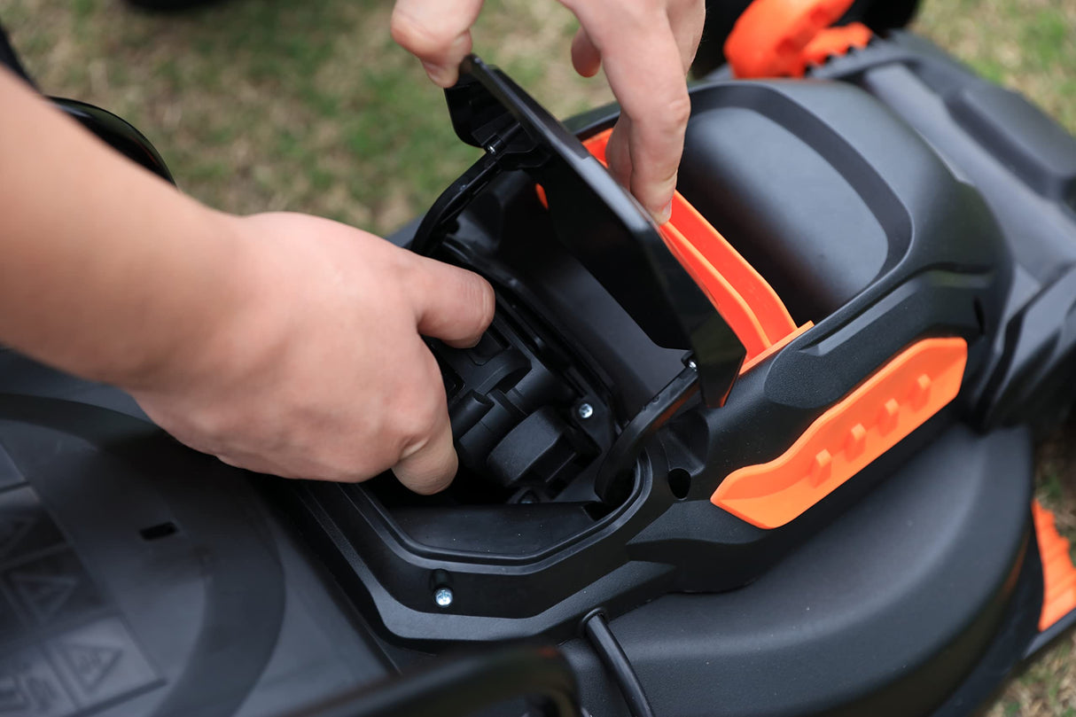 Yard Force Cortacésped LM C33 con batería de 20 V/4,0 Ah, Ancho de Corte Aprox. 33 cm, Altura de Corte Regulable 20 – 60 mm, con Saco híbrido de 30 litros, Incluye batería y Cargador