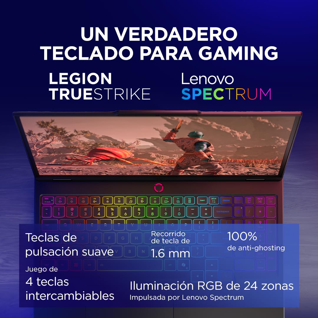 Lenovo Legion 5 Gen 10 – Ordenador Portátil Gaming IA 15.1" WQXGA OLED (Intel Core i7-13650HX, NVIDIA GeForce RTX 5070, 32 GB RAM, 1TB SSD, Wi-Fi 7, Sin Sistema Operativo) Teclado RGB Español - Negro