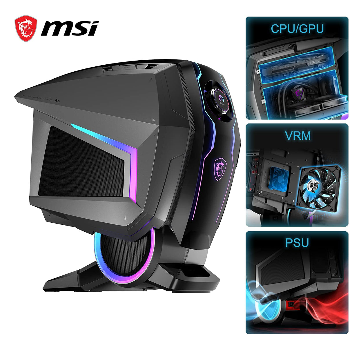 MSI Meg Aegis Ti5 12VTF-075IT Desktop Gaming, Intel Core i7-12700K, 32GB RAM, 2000GB HDD y 2000GB SSD, NVIDIA GeForce RTX 3080 Ti Ventus 3X 12G OC, RGB Mystic Light, Windows 11 Pro
