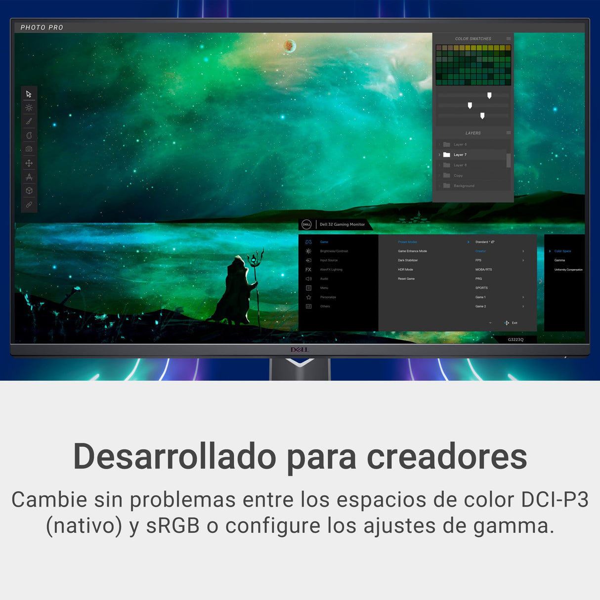 Dell G3223Q 32" 4K UHD (3840x2160) Monitor Gaming, 144Hz, Fast IPS, 1ms, AMD FreeSync Premium Pro, 95% DCI-P3, HDR 600, DisplayPort, 2x HDMI, 3x USB, Gris