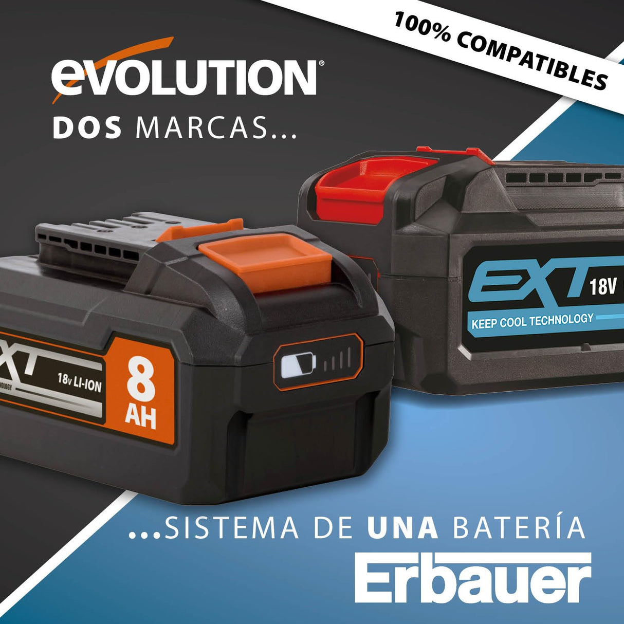 Evolution Power Tools R185CCSX-Li Sierra circular sin cable compatible con carril 18v Li-Ion EXT Incluye hoja multi-material TCT, corta madera, metal, plástico, batería y cargador incluidos, 185mm
