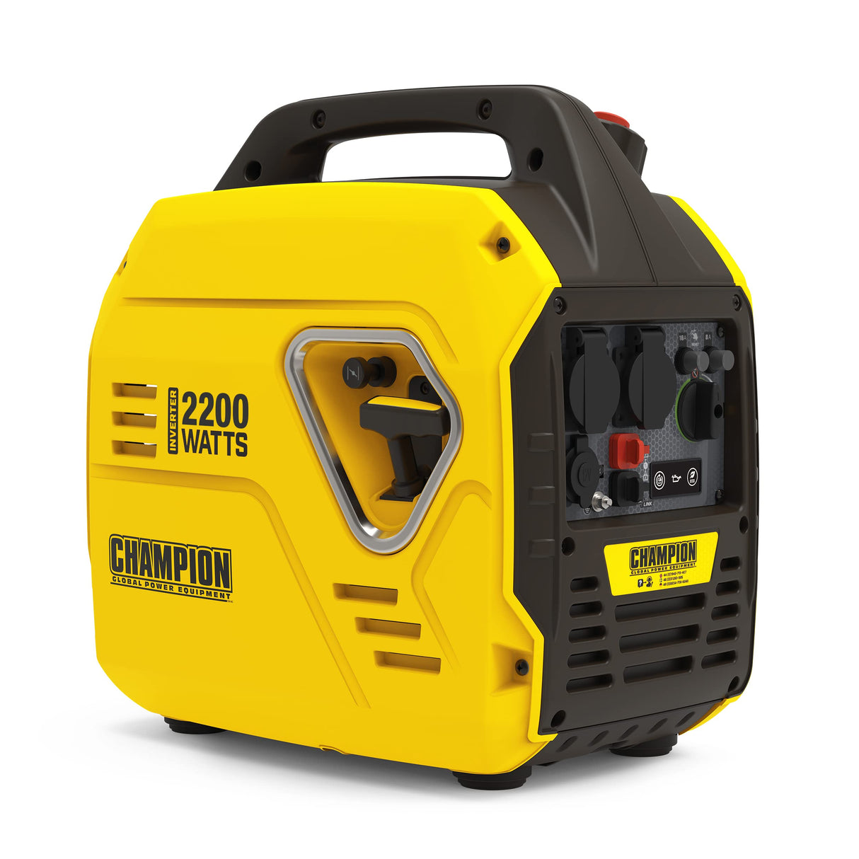 Champion Power Equipment Generador The Mighty Atom (inversor de 2500 W, 53 dBA - 7 m de distancia, toma de 12 V CC y adaptador USB de doble puerto, para camping / exteriores) 9200i-EU