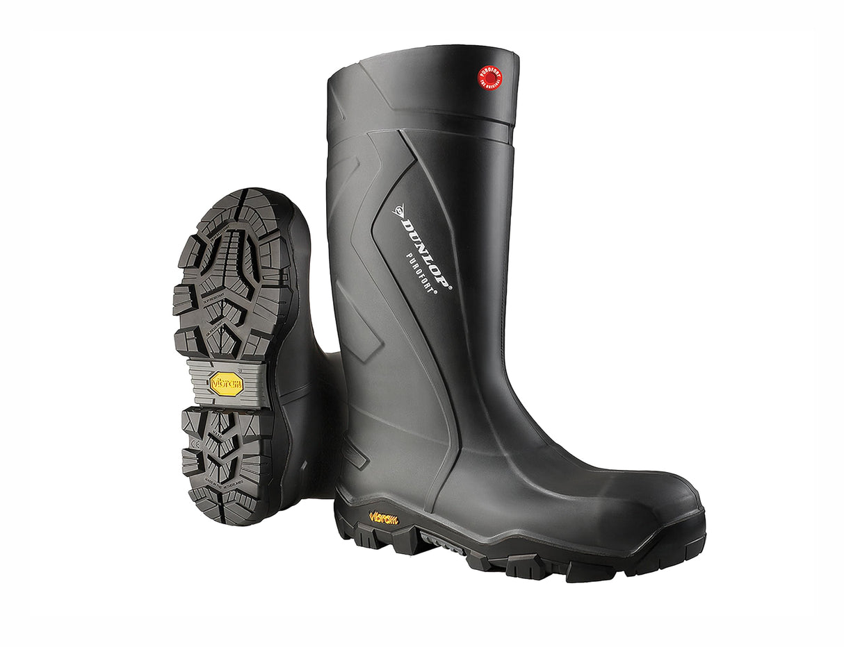 DUNLOP Protective Footwear, CC22A33, Purofort+ Reliance Full Safety Con Vibram, Negro, Talla 43 EU