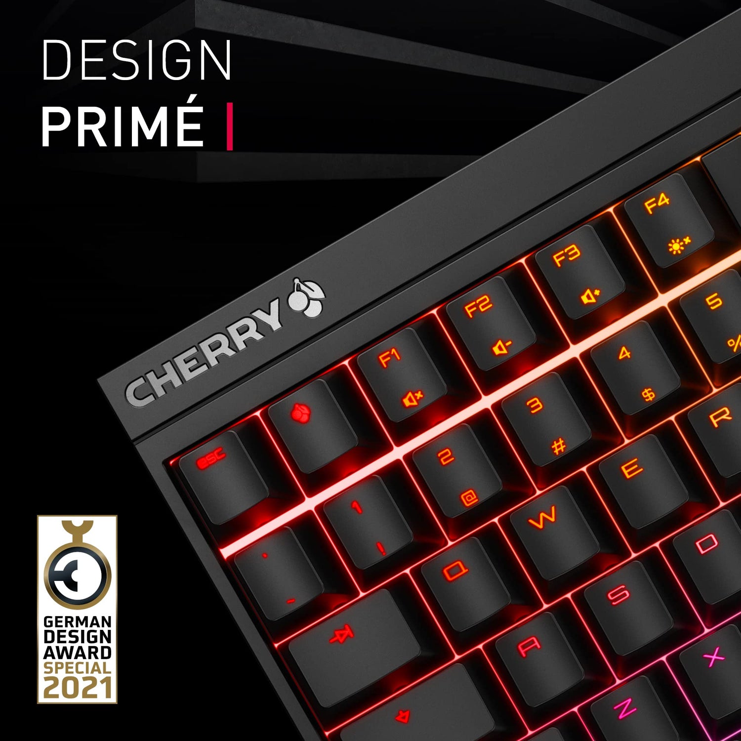 CHERRY MX 2.0S, Teclado Mecánico de Gaming con Iluminación RGB, Distribución de Teclado Europeo (QWERTY), con Cable, Diseñado en Alemania, Switches MX RED, Negro