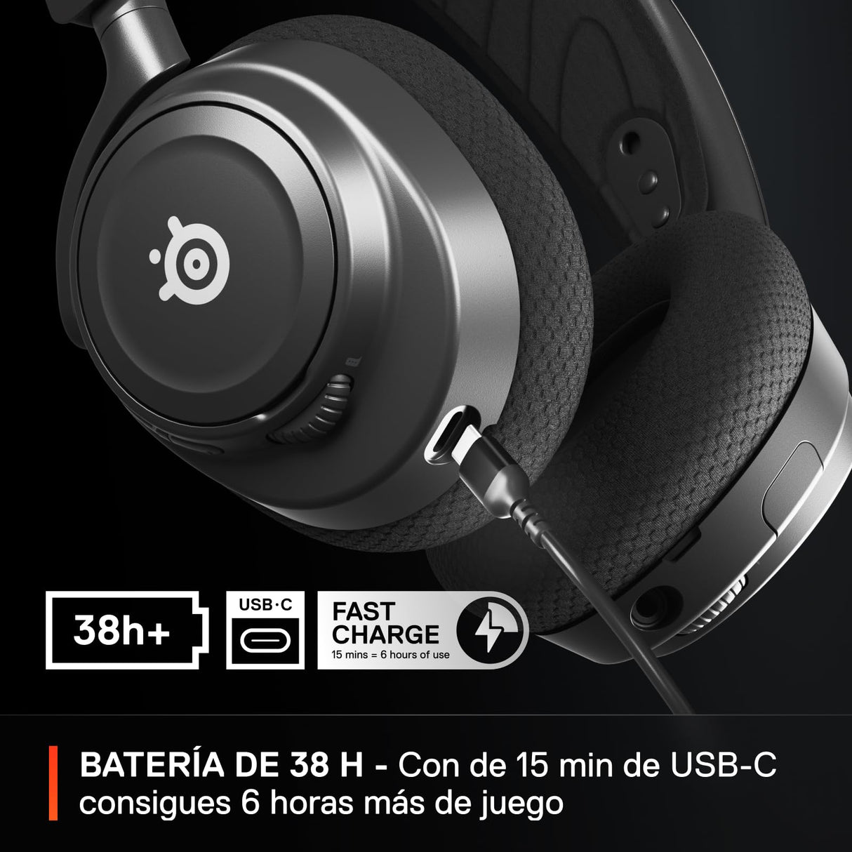 SteelSeries Arctis Nova 7 Wireless - Cascos Gaming Inalámbricos Multisistema - Controladores magnéticos de neodimio - 2,4GHz + Bluetooth - 38h de batería - Micro ClearCast Gen2 IA - PC,PS5,VR