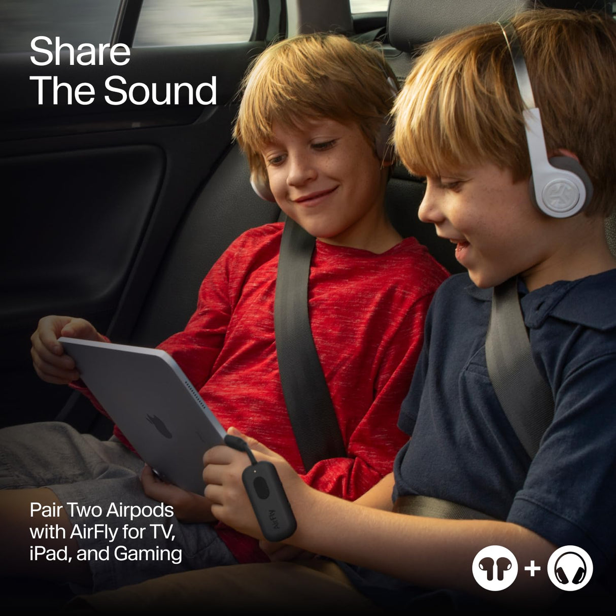 Twelve South AirFly Pro - Transmisor/Receptor de Audio inalámbrico Bluetooth para hasta 2 AirPods/Auriculares inalámbricos; Uso con Cualquier Conector de Audio de 3,5 mm, Color Negro