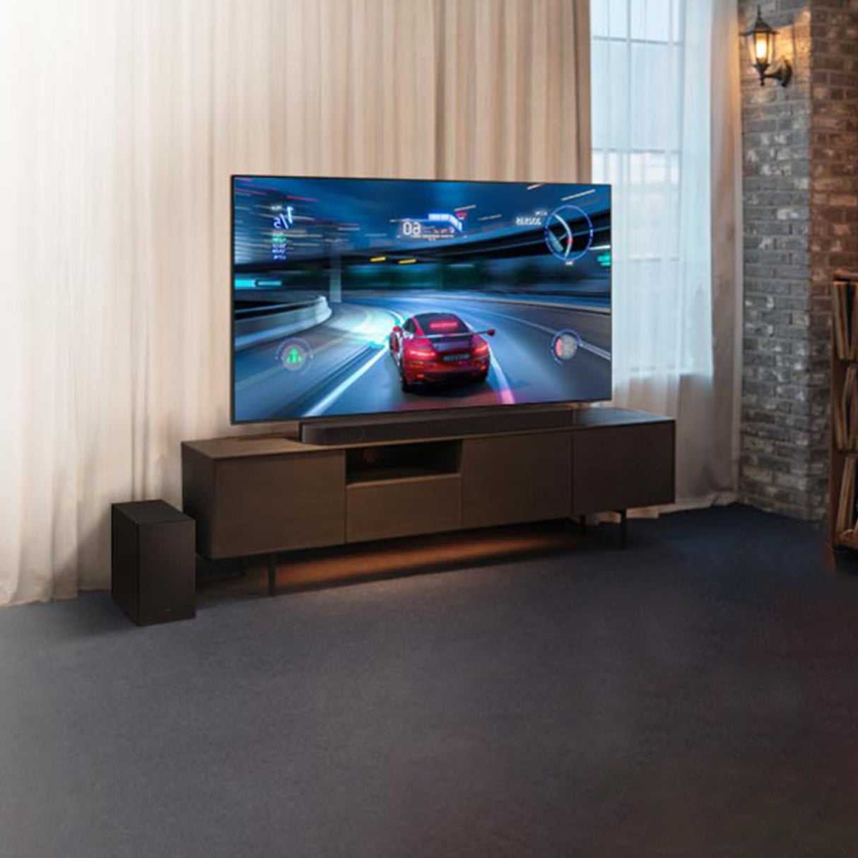 SAMSUNG Barra de Sonido HW-Q700D/ZF -Wireless Dolby Atmos, 3.1.2ch Sound, Q-Symphony, SpaceFit Sound