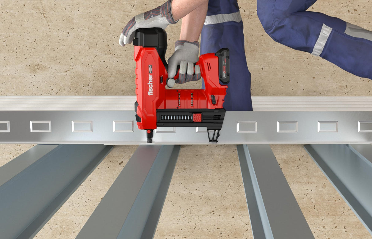 fischer Clavadora de hormigón FXC 85, sin gas, AMPShare Alliance, con ajuste de profundidad, para 500 clavos por carga, sin batería Bosch ProCore de 18 V