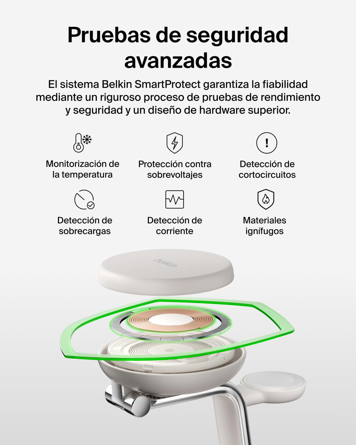 Belkin UltraCharge Pro Cargador Inalámbrico 3 en 1, 25W, Cargador Qi2 Compatible con MagSafe, Estación de Carga para iPhone 16, Apple Watch, AirPods, Pixelsnap con Ventilador y Adaptador 45W, Beis