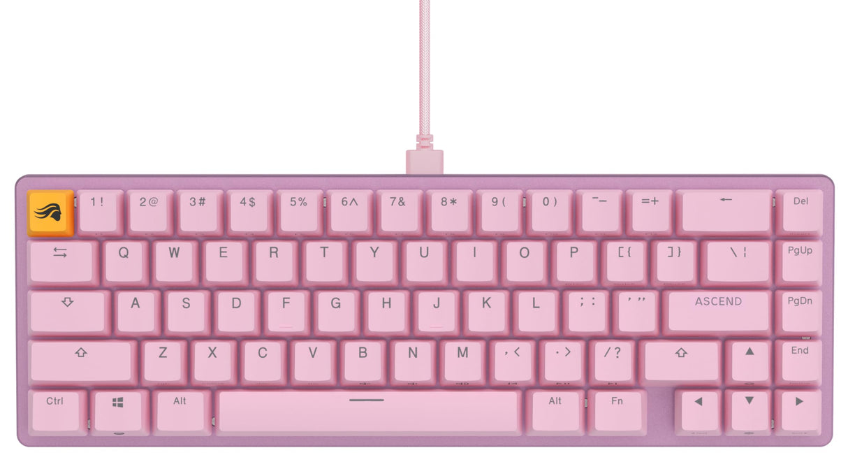 Glorious Gaming GMMK 2 Compact 65% - Teclado gaming mecánico, compacto TKL 65%, carcasa de aluminio, personalizable, keycaps dobles, switches Fox, RGB, distribuciones QWERTY estadounidense - Rosa