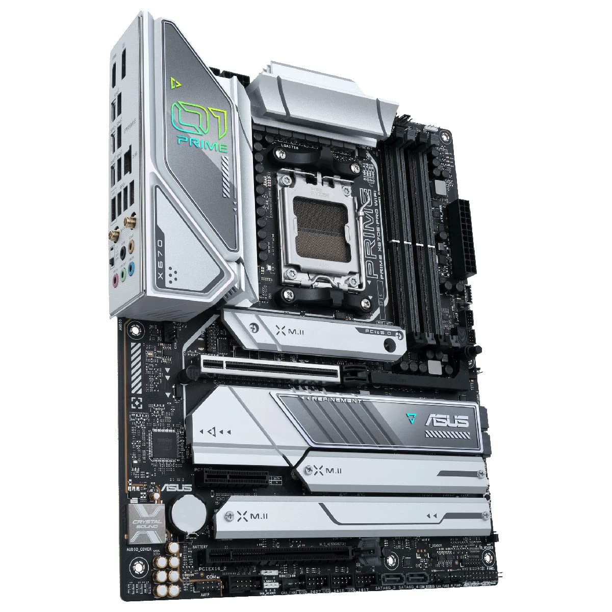 ASUS Prime X670E-PRO WiFi - Placa Base ATX (AMD Ryzen AM5, PCIe 5.0, 4 Ranuras M.2, DDR5, USB 3.2 Gen 2 x 2 de Tipo C, Compatible con USB4, WiFi 6E y Ethernet de 2,5 GB)
