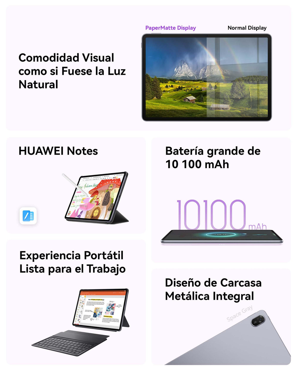 HUAWEI MatePad 11.5 2025 Tablet, Pantalla PaperMatte de 2,5K y 120 Hz Que Comodidad Visual, 8+256GB, Batería de 10 100 mAh, Supercharge de 40 W, Altavoces Cuádruples, M-Pencil