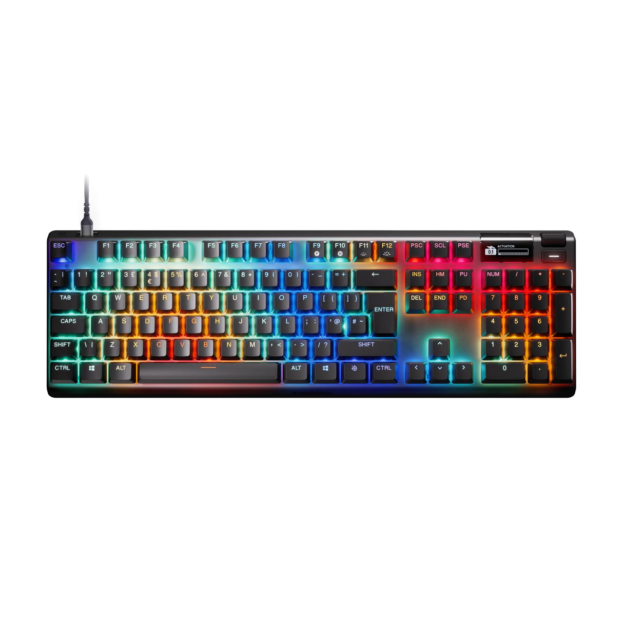 Steelseries Apex Pro Gen 3 Teclado Mecanico Gaming - HyperMagnetic Interruptores OmniPoint 3.0 - Accionamiento Ajustable - Rapid Trigger + Rapid Tap - Preajustes - Modo protección - USB-C - UK QWERTY
