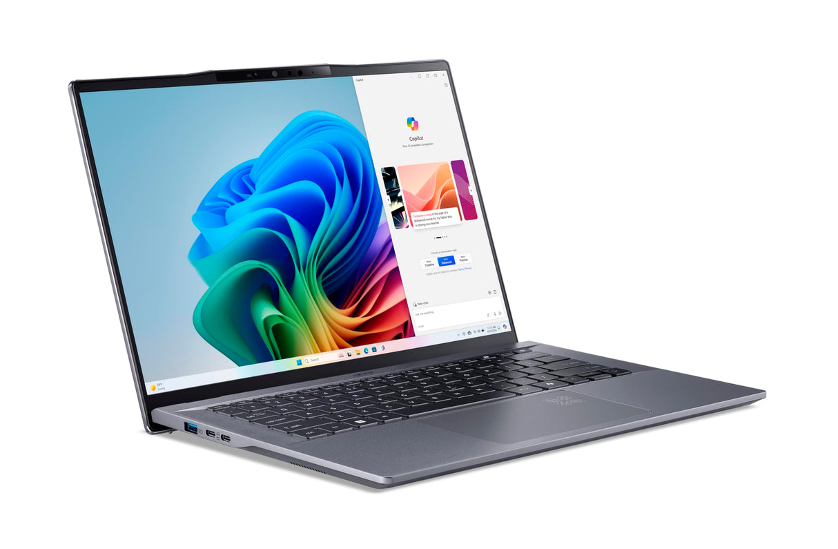 Acer Swift Go 14 AI SFG14-01-X4HC - Ordenador Portátil 14.5" WQXGA 120Hz (Qualcomm Snapdragon X Plus, 16GB RAM, 512 GB SSD, Qualcomm Adreno, Windows 11 Home - PC COPILOT+) Gris, Teclado QWERTY Español