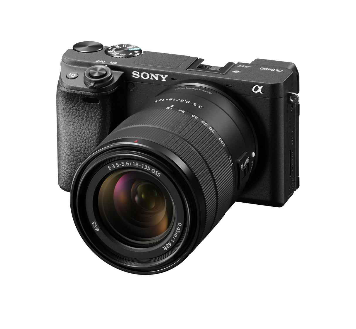 Sony ILCE6400AMB.CEC Alpha 6400 Cámara Evil APS-C con Objetivo Zoom 18-135mm f/3.5-5.6, Enfoque automático rápido 0.02s, 24.2 Megapíxeles, grabación de vídeos en 4K y Pantalla inclinable para Vlogging