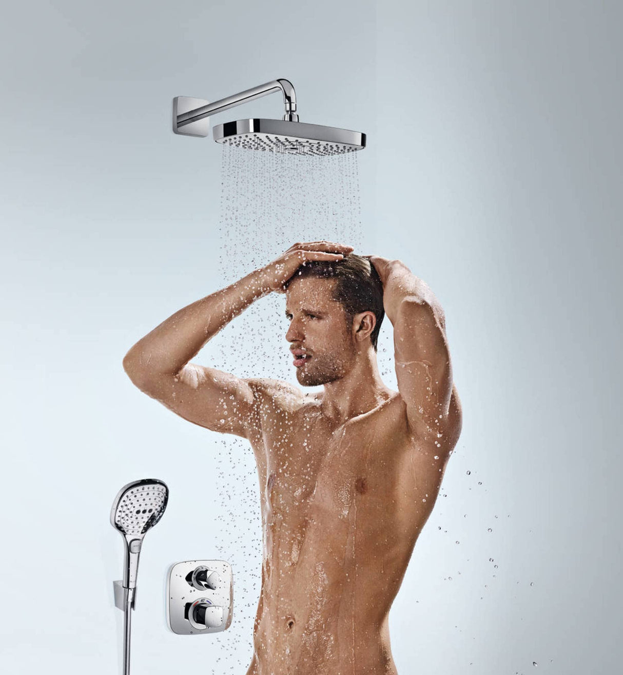 Hansgrohe 27385000 Raindance Select E 300 ducha mural, 2 tipos de chorro, cromo