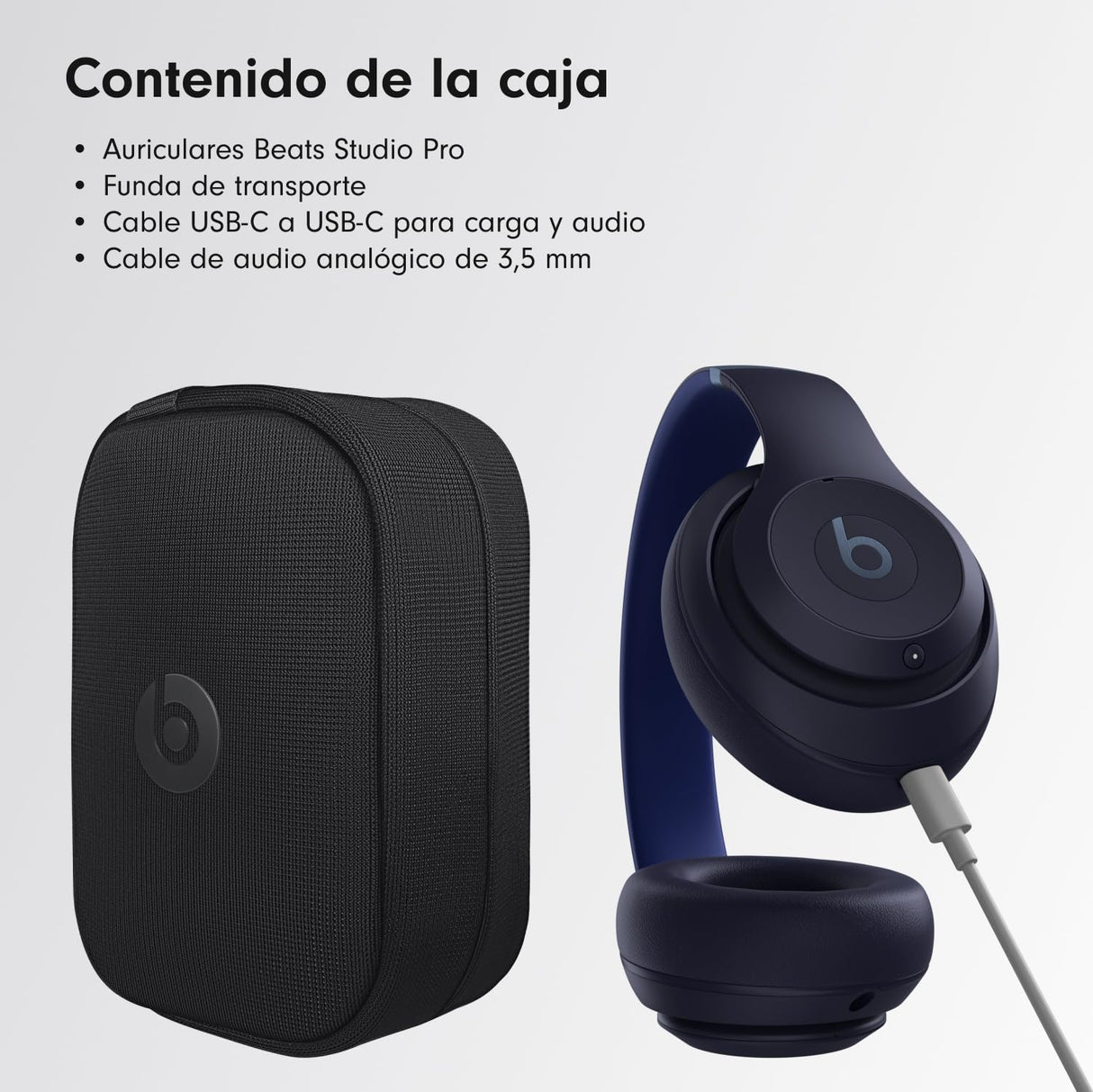 Beats Studio Pro - Auriculares inalámbricos Bluetooth con cancelación de Ruido - Audio Espacial Personalizado, Sonido USB-C sin pérdida, compatibilidad con Apple y Android - Azul Marino