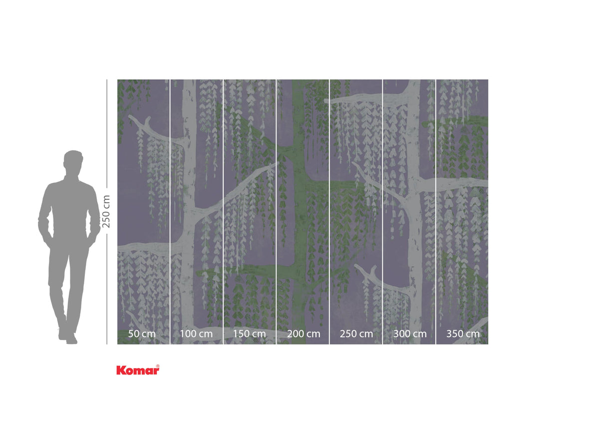 Komar Papel pintado fotográfico no tejido Crazy Willow – Tamaño 350 x 250 cm – Papel pintado, decoración de pared, salón, dormitorio, oficina