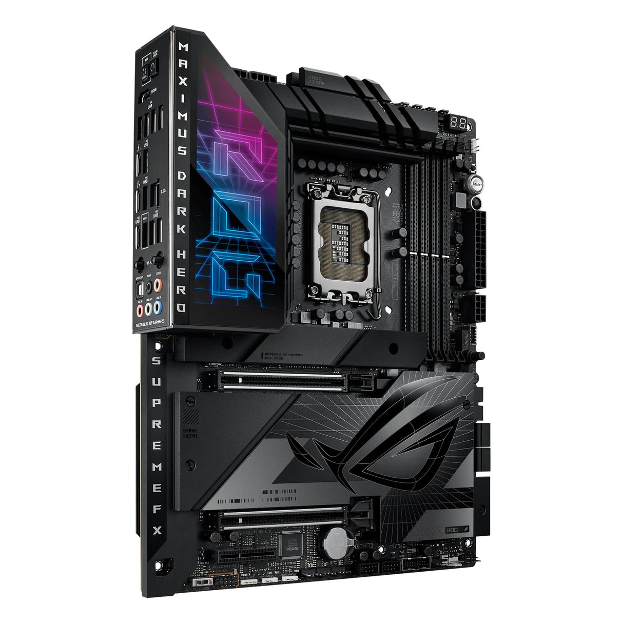 ASUS ROG Maximus Z790 Dark Hero - Placa Base Intel Z790 LGA 1700 ATX con 20+1+2 DrMos, DDR5, Wi-Fi 7, M.2, SSD PCIe 5.0, Q-Release, Thunderbolt 4, Quick Charge 4+, IA, Aura Sync con Polymo Lighting