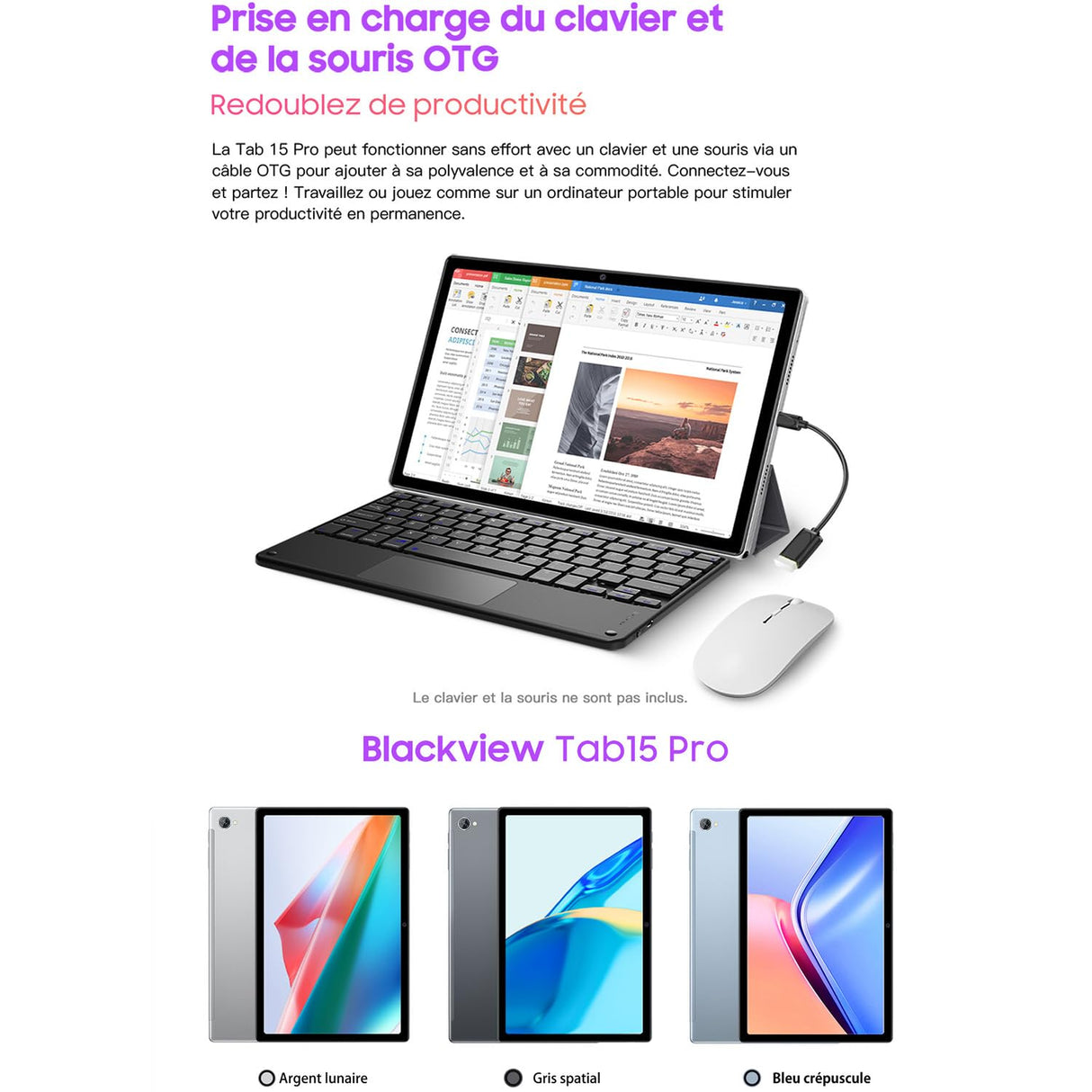 Blackview Tab 15 Pro - Tableta táctil (HD+ 10,5", procesador Unisoc T606, cámara Frontal de 8 MP, cámara Trasera de 13 MP, batería de 8280 mAh, Doble SIM, Color Negro