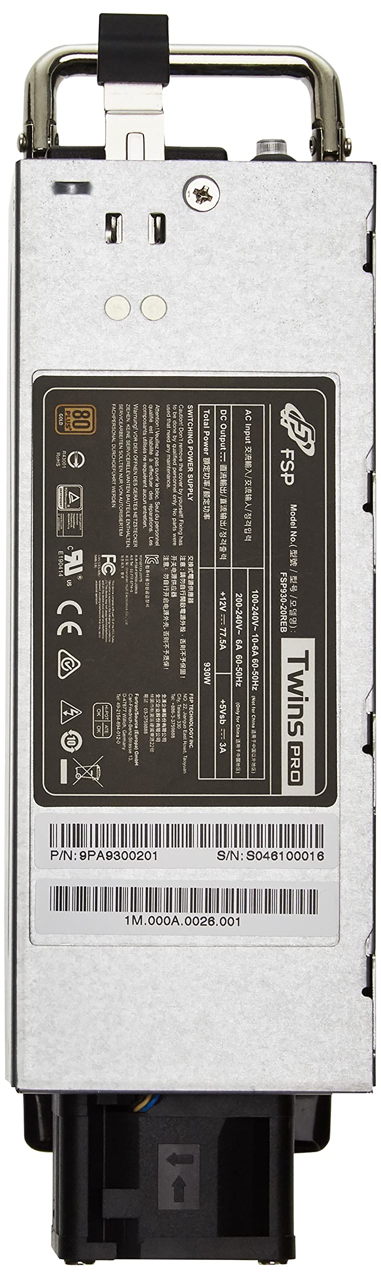FORTRON FSP FSP930-20REB/ - Fuente de alimentación para Servidor Individual, Color Negro