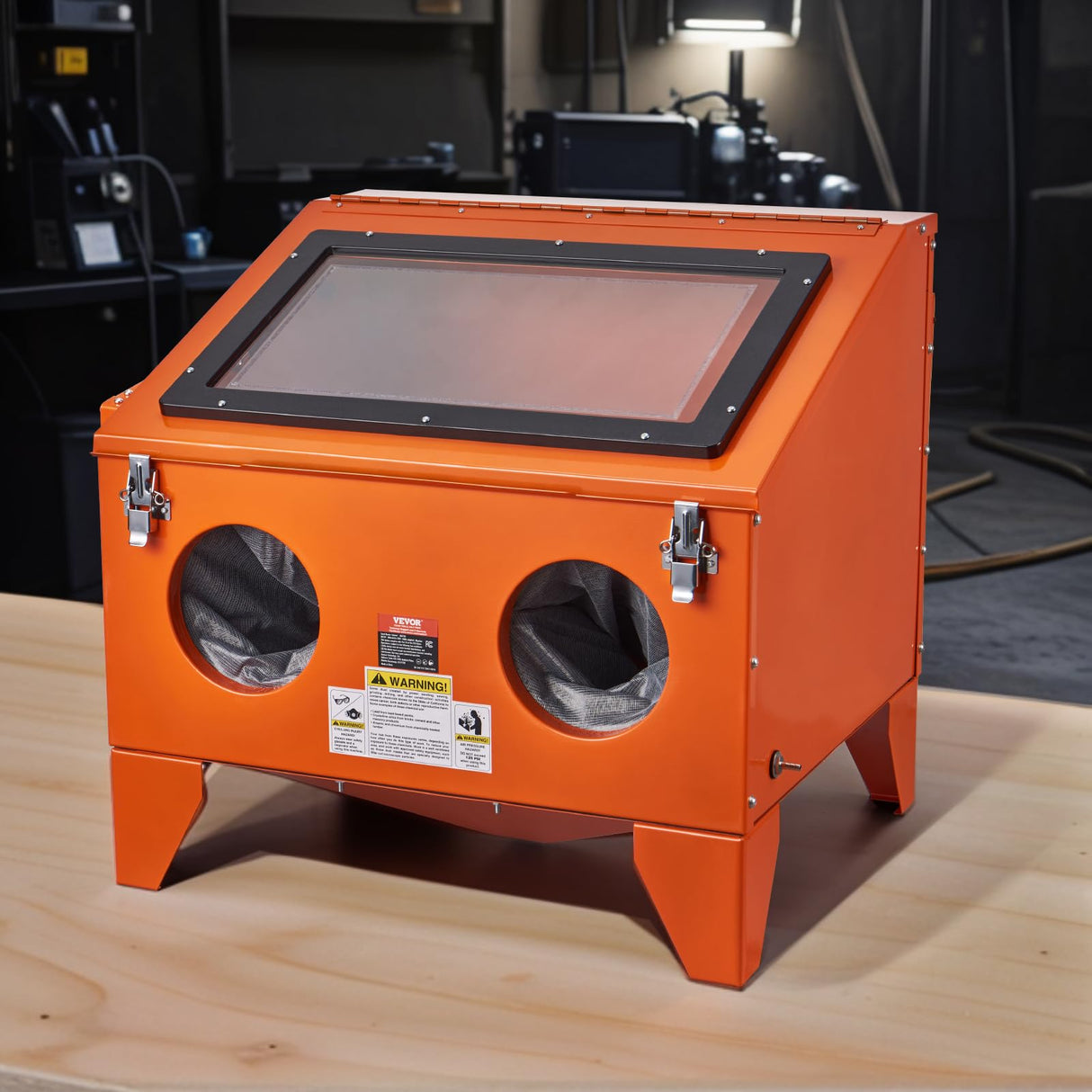 VEVOR Gabinete de chorro de arena, gabinete de chorro de arena portátil de 40 galones de 40 a 120 PSI, chorro de arena de acero resistente con pistola de chorro de arena y 4 boquillas de cerámica