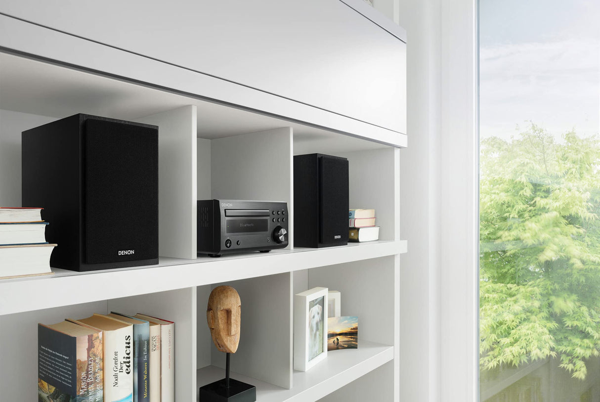 DENON, Sistema Compacto de Alta fidelidad Denon D-M 41 Dab con 2X 30W de Potencia de Salida, Negro.