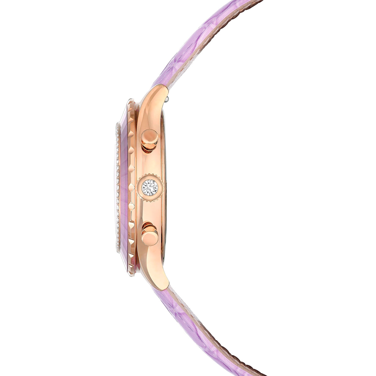 Swarovski Reloj Octea Chrono, Fabricación Suiza, Correa de Piel, Púrpura, Acabado en Tono Oro Rosa