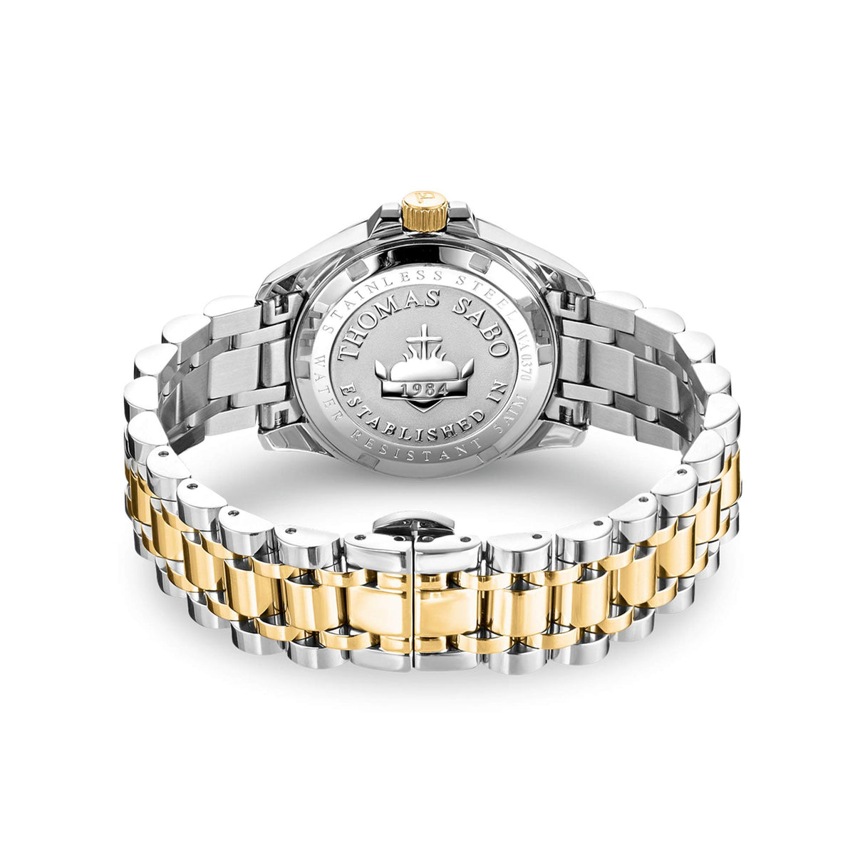 THOMAS SABO Reloj Analógico para Mujeres de Cuarzo con Correa en Acero Inoxidable WA0370-291-203-33 mm