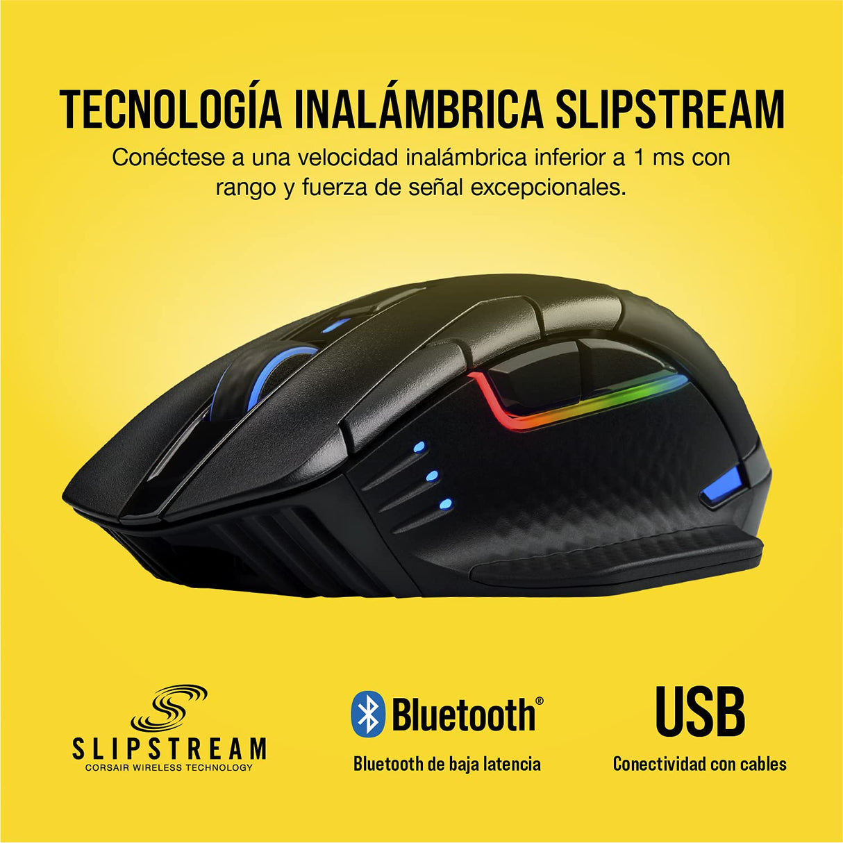 Corsair DARK CORE RGB PRO Ratón Inalámbrico FPS/MOBA para Juegos - 18.000 PPP - 8 Botones Programables - Inalámbrico Sub-1ms - Compatible con iCUE - PC, Mac, PS5, PS4, Xbox - Negro