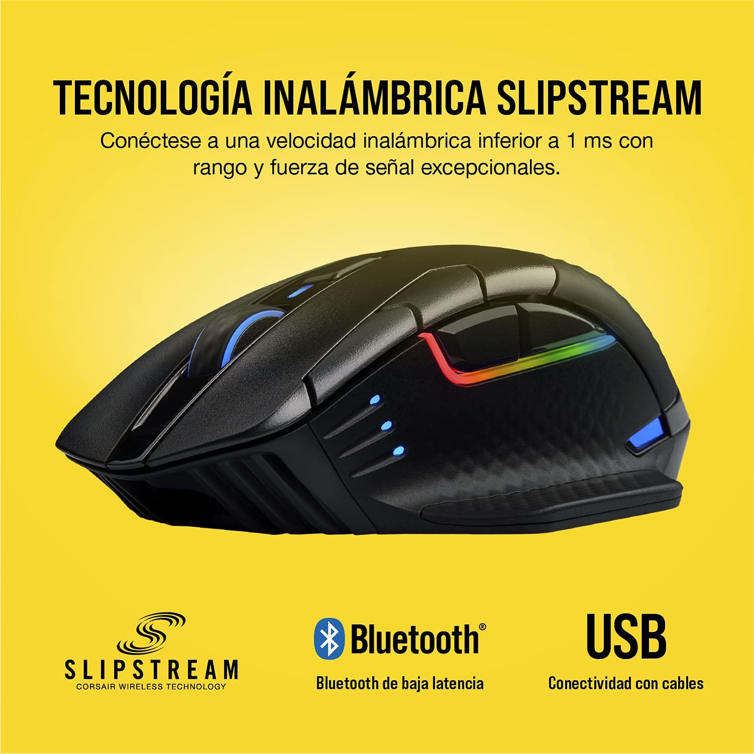 Corsair DARK CORE RGB PRO Ratón Inalámbrico FPS/MOBA para Juegos - 18.000 PPP - 8 Botones Programables - Inalámbrico Sub-1ms - Compatible con iCUE - PC, Mac, PS5, PS4, Xbox - Negro