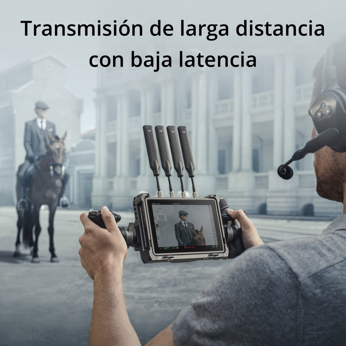 DJI Transmission (Pack de Monitor de Alto Brillo), transmisión en 1080p/60 fps a 6 km, transmisor y Monitor de Alto Brillo, Receptor inalámbrico Integrado, Control de estabilizador/Enfoque/cámara