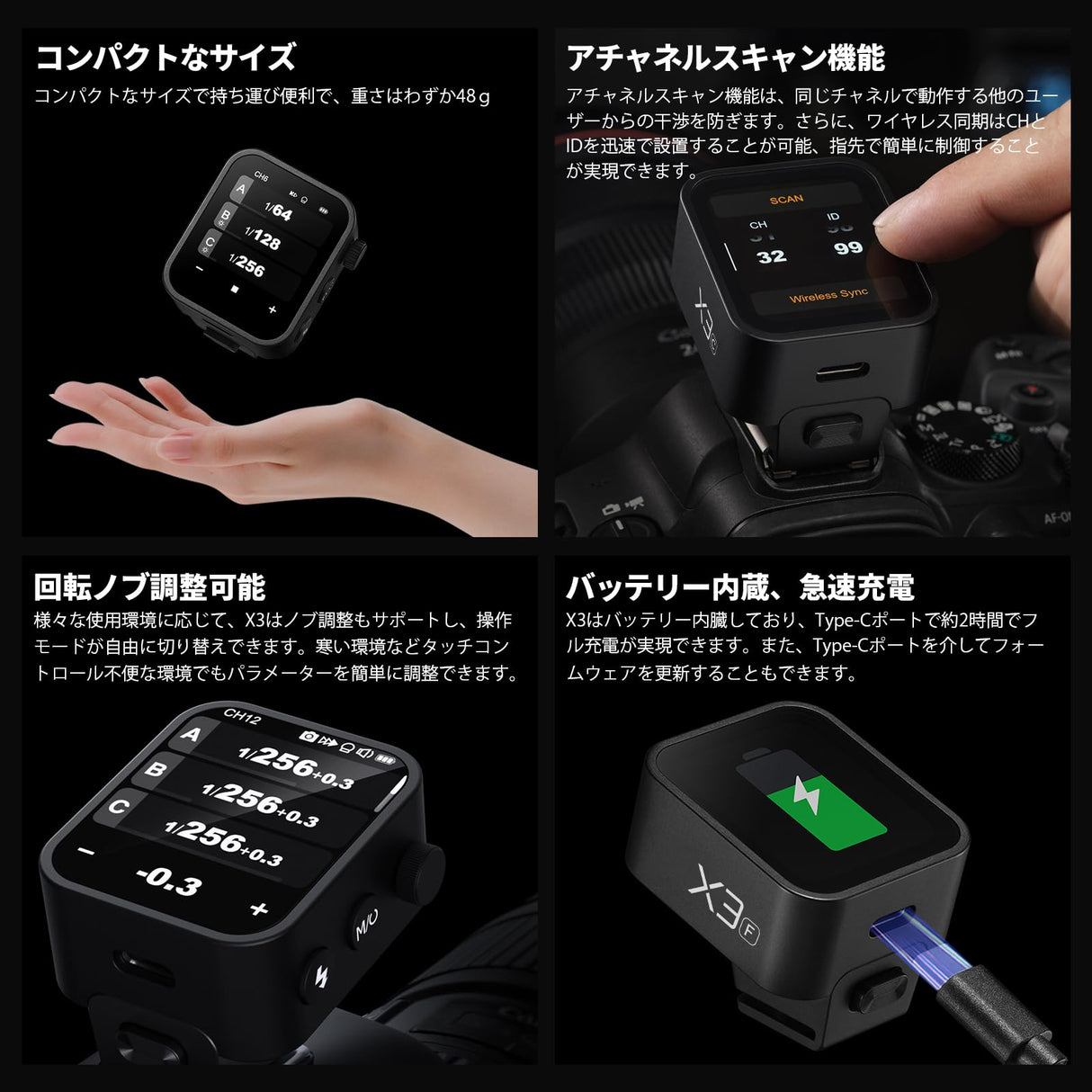 GODOX Transmetteur X3 Nano-C Compatible con Fujifilm