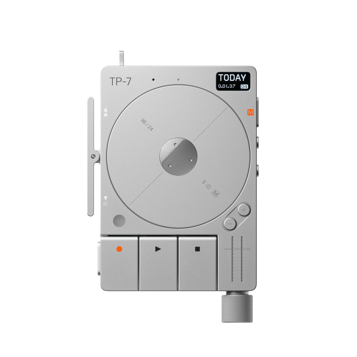 Teenage Engineering TP–7 Grabadora de sonido portátil con interfaz de audio USB-C, Bluetooth, micrófono interno, altavoz y almacenamiento de 128 GB