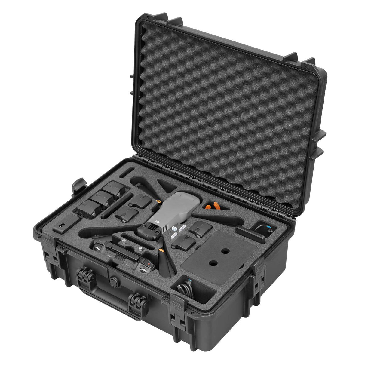TOMcase Maleta para Drones Ready to Fly para dji Mavic 3 / Pro/Classic, Mando a Distancia estándar o dji RC/RC Pro, Carga de baterías en la Caja, Maleta Impermeable - Made in Germany (RTF)