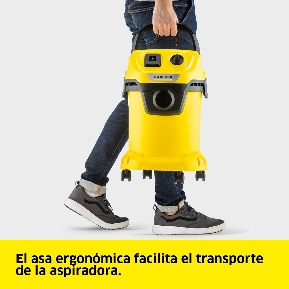 Kärcher Aspiradora WD 3 P V-19/4/20, función de soplado, 1000 W, depósito: 19 l, Manguera: 2 m, Filtro de Cartucho, Bolsa de Fieltro, Boquilla para Suelos y Ranuras, Enchufe para Herramientas