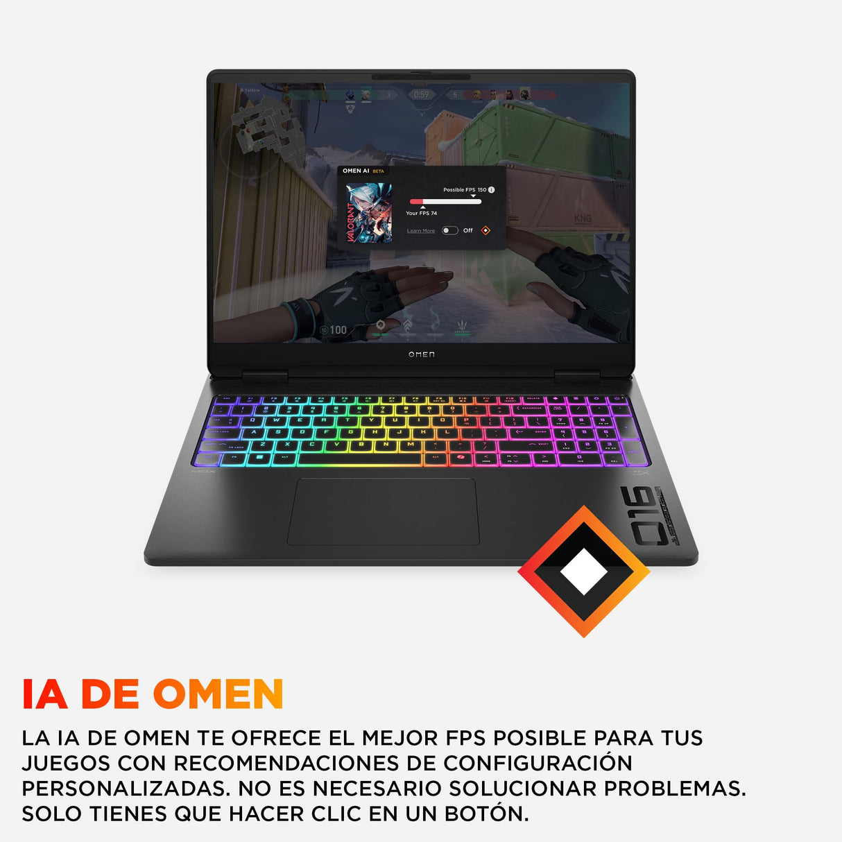 HP OMEN MAX 16-ah0006ns - Ordenador Portátil Gaming de 16" OLED 240Hz (Ultra 9-275HX, 64GB RAM, 1 TB, NVIDIA GeForce RTX 5090 24GB, WiFi 7, Windows 11) Negro - Teclado QWERTY Español