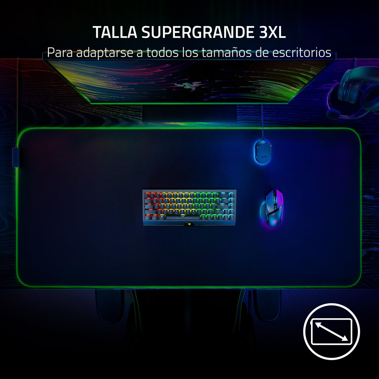 Razer Goliathus Chroma 3XL Alfombrilla Gaming Negra
