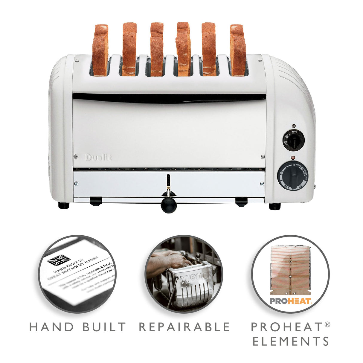 Dualit 6 rebanadas tostadora 60146 - Blanco
