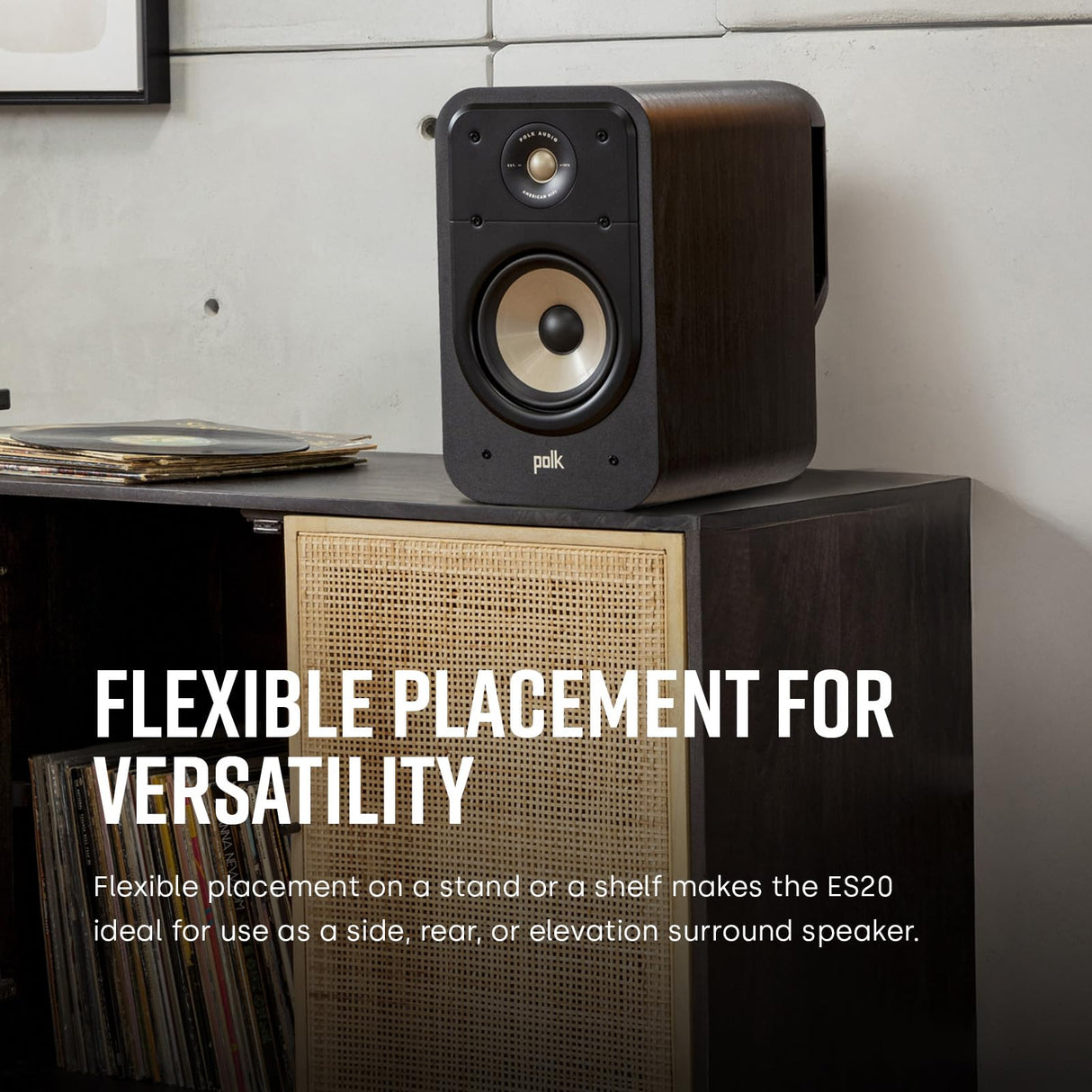Polk Audio Signature Elite ES20 - Altavoces para estantería, Altavoces de Alta fidelidad para Sistema de Sonido de Cine en casa, Audio de Alta resolución, Color Negro