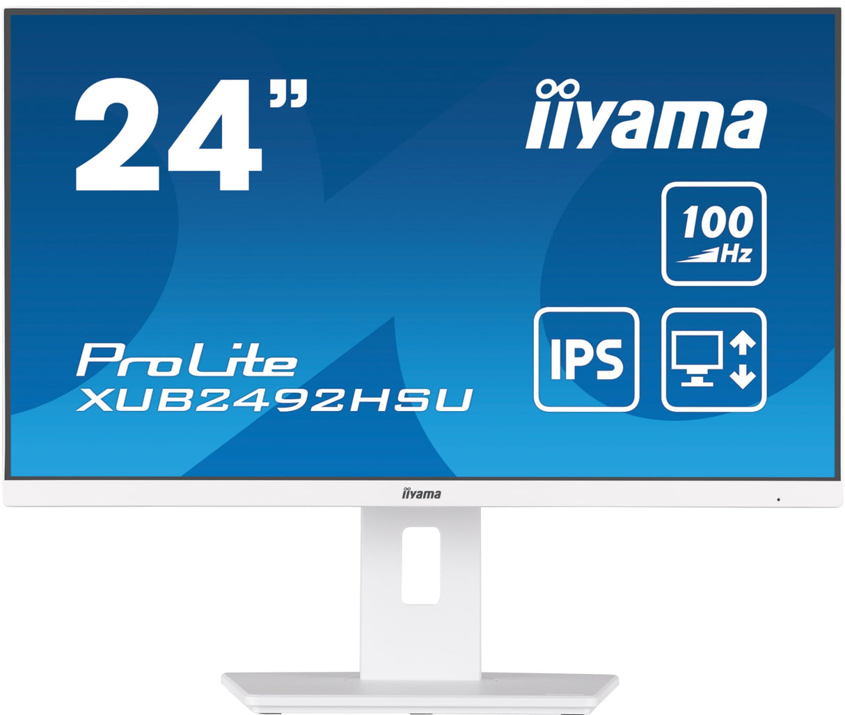 iiyama XUB2492HSU-W6 24" Blanco Panel IPS, 1920x1080100Hz, 15cm Regulable en Altura, Pivotante, Pivot, 250cd/m², Altavoces, HDMI, DisplayPort, 0,4ms MPRT, FreeSync, USB 4X 3.2 (23,8" Vis)