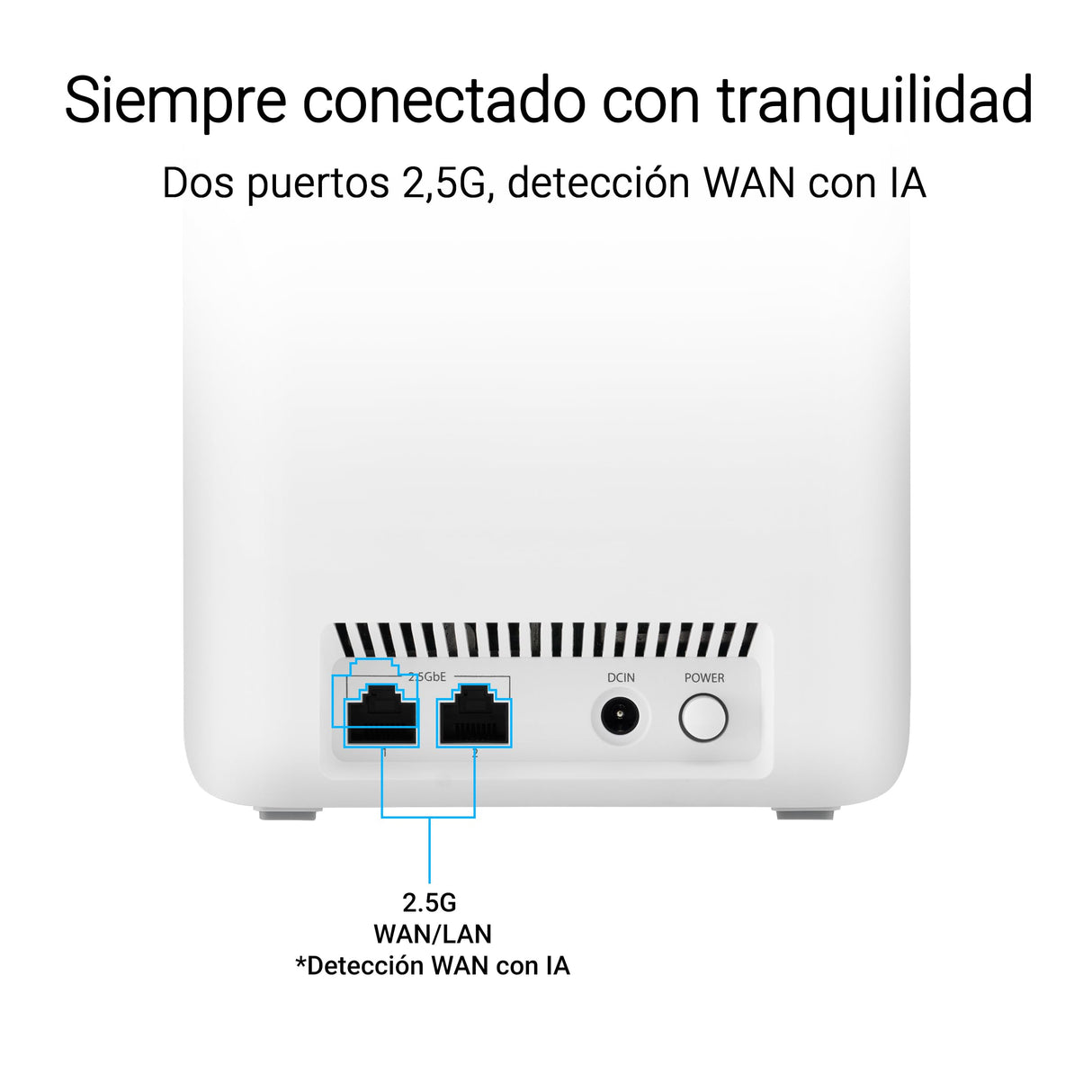 ASUS ZenWiFi BD4 2-Pack Mesh WiFi 7 de Doble Banda, 3600 Mbps, Cobertura de 470 m², Dos Puertos 2,5G, Controles de Seguridad y parentales incluidos, Smart Home Master SSIDs, Blanco