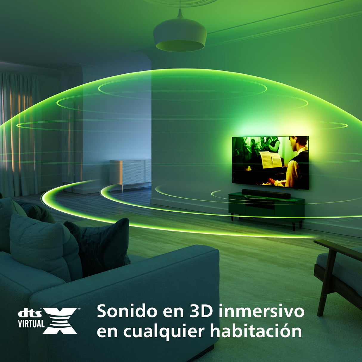 Philips TAB5109 Barra de Sonido 2.0-2 Canales de 120W, DTS Virtual X, Bluetooth 5.4, HDMI ARC, conexión óptica y conectividad USB - Gris Oscuro
