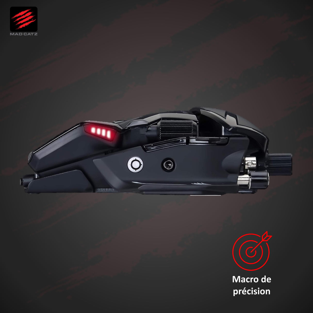 Mad Catz MR05DCINBL000-0 R.A.T. 8+ - Ratón (mano derecha, Óptico, USB, 16000 DPI, 16000 pps, Negro), rojo
